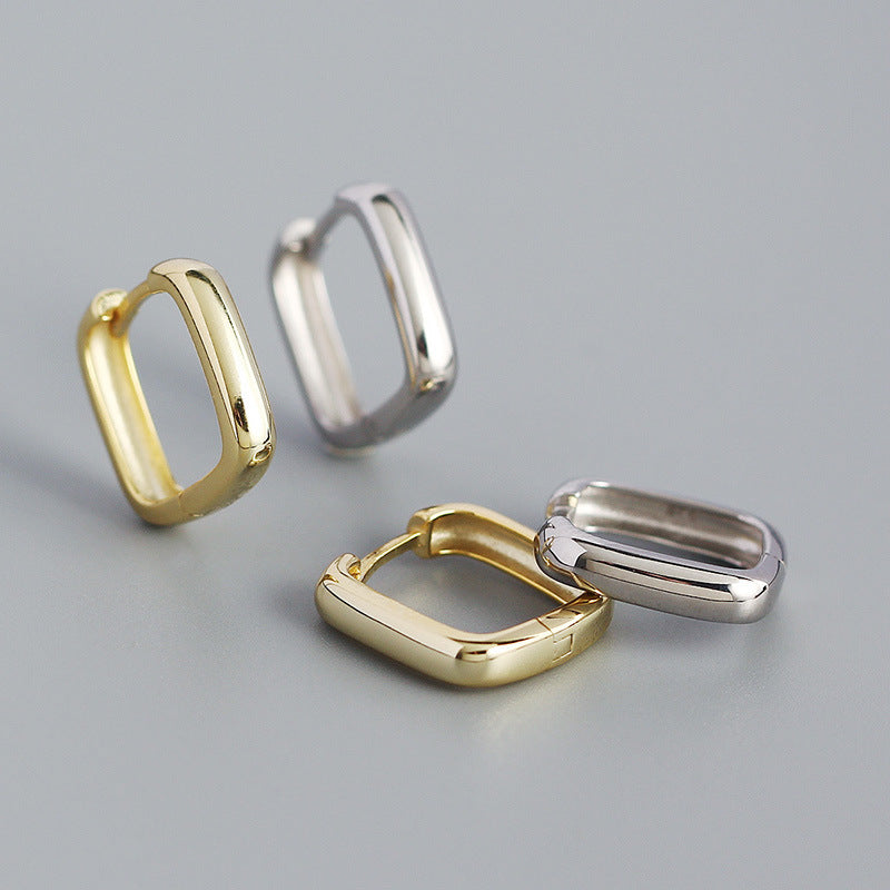 18K Vermeil Geometric Square Huggie Earrings