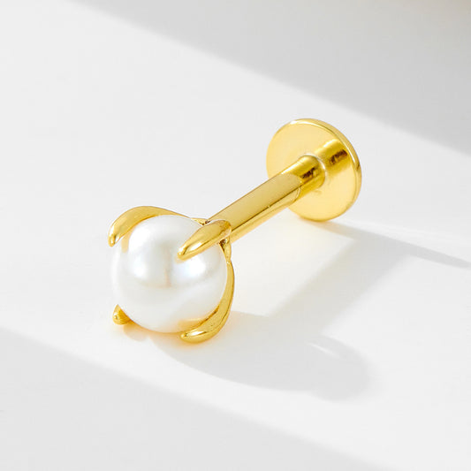 18K Vermeil Mini PearlFlat Back Studs (Single)