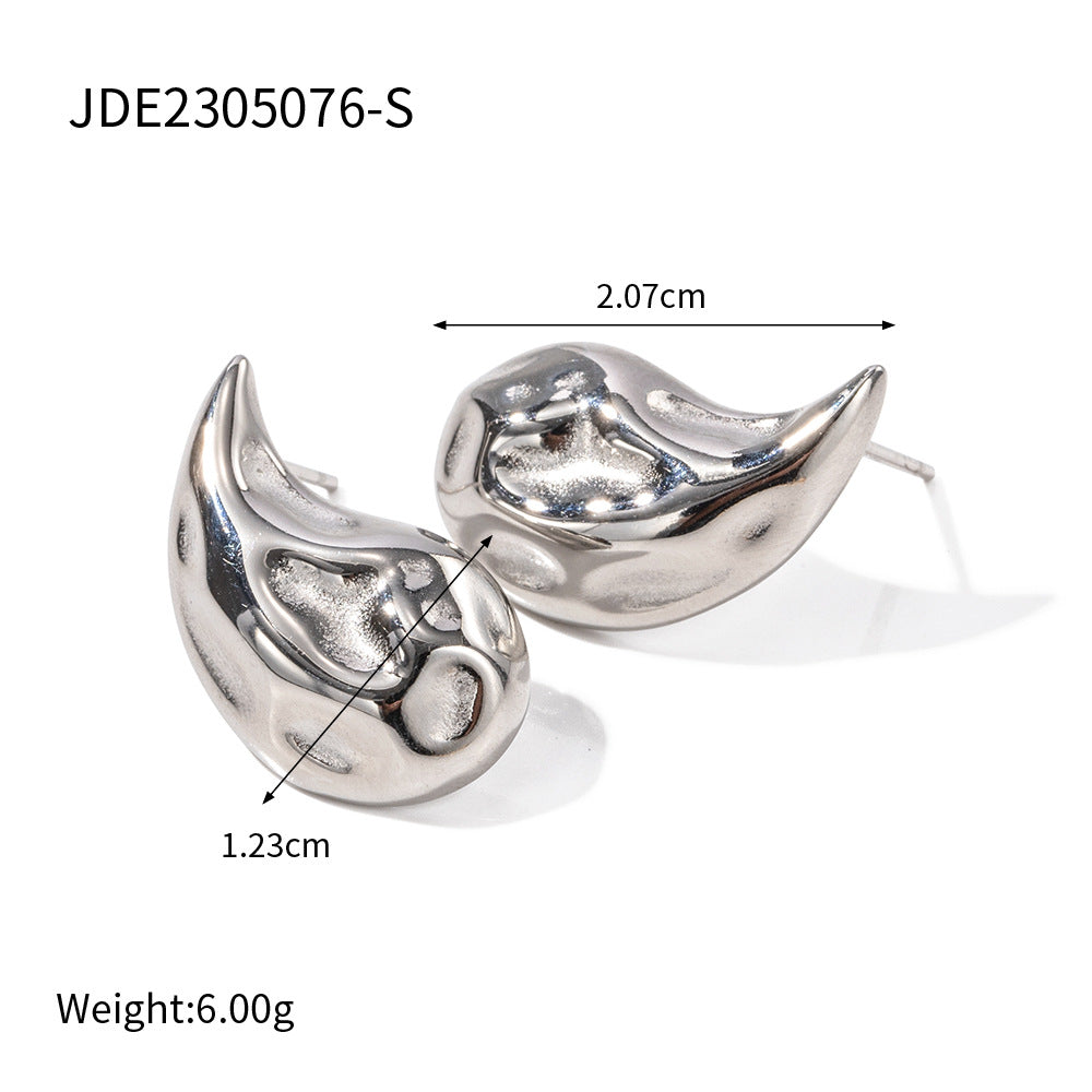 Silver Pointy Textured Teardrop
