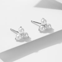 Silver Dainty Pearl Studs