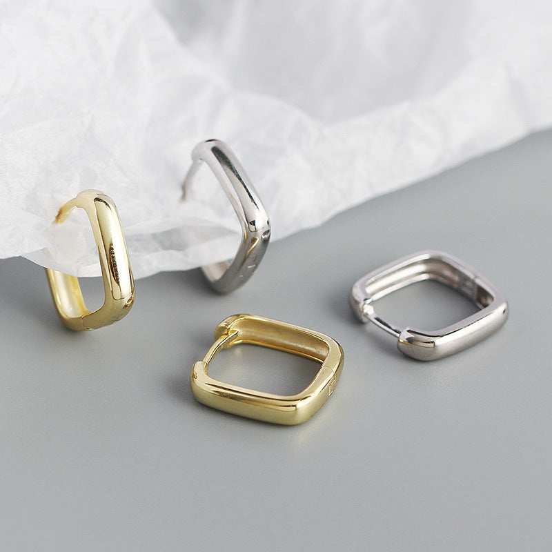 18K Vermeil Geometric Square Huggie Earrings