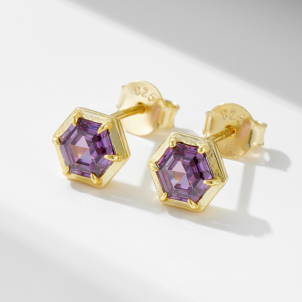 18K Vermeil Amethyst Studs