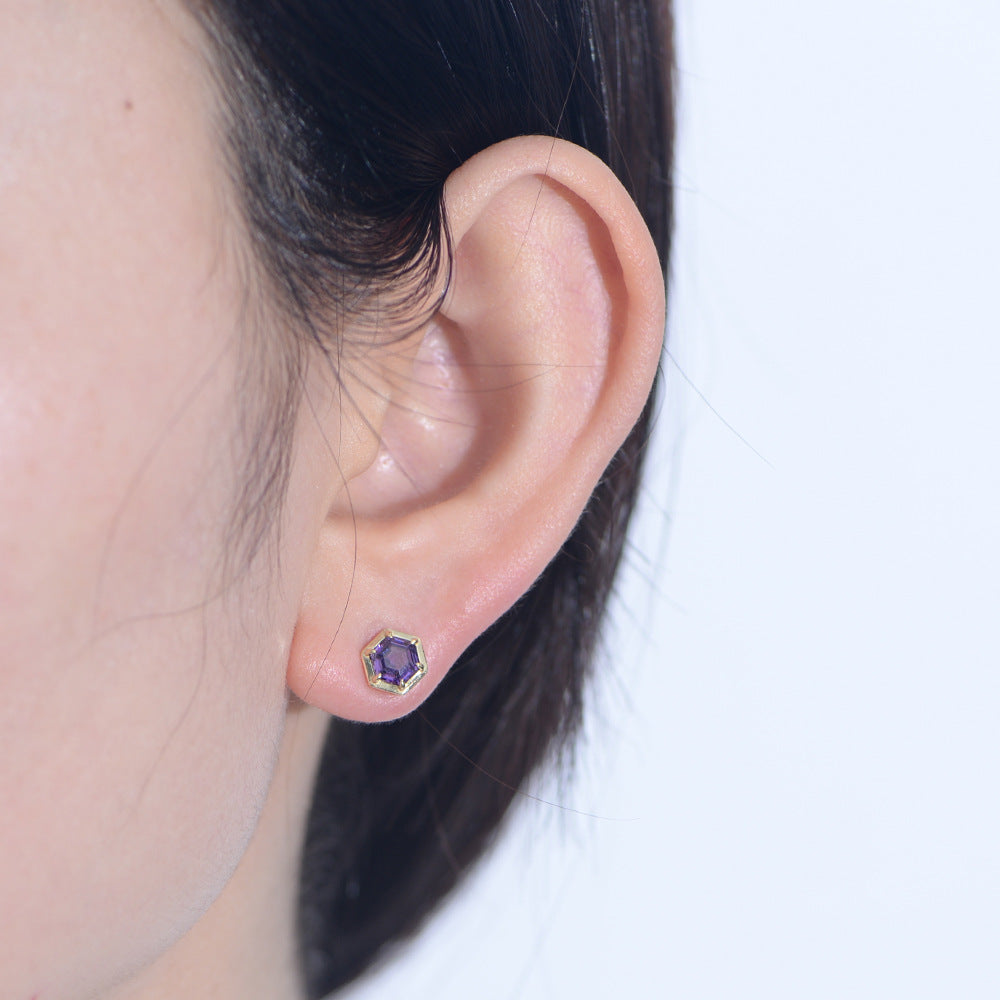 18K Vermeil Amethyst Studs