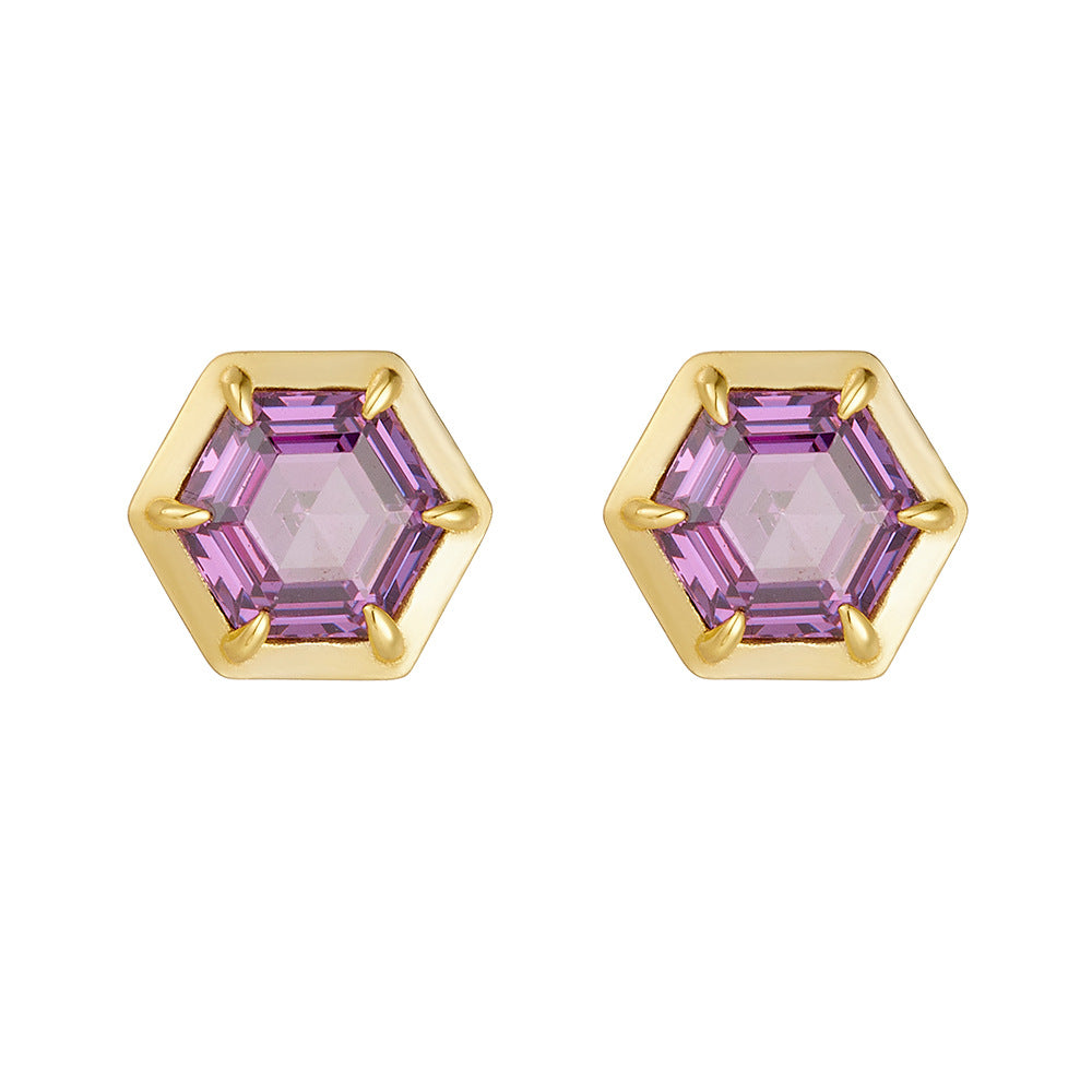 18K Vermeil Amethyst Studs