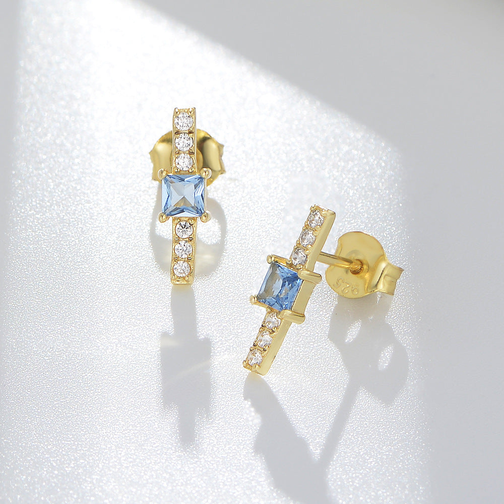 18K Vermeil Aquamarine Studs