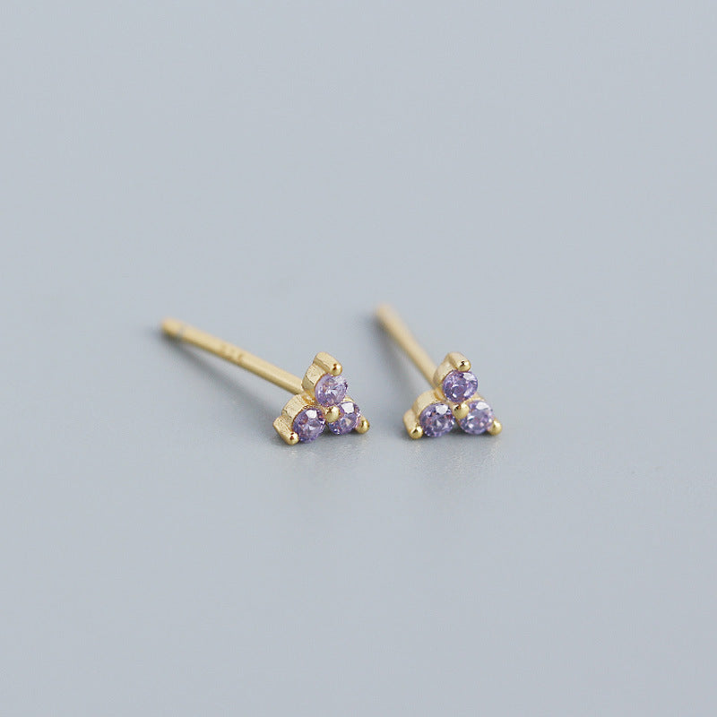 18K Vermeil Flower Zircon Stud Earrings