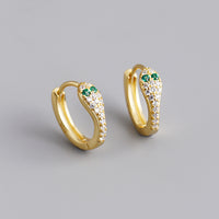 18K Vermeil Emerald Snake Huggies