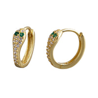 18K Vermeil Emerald Snake Huggies