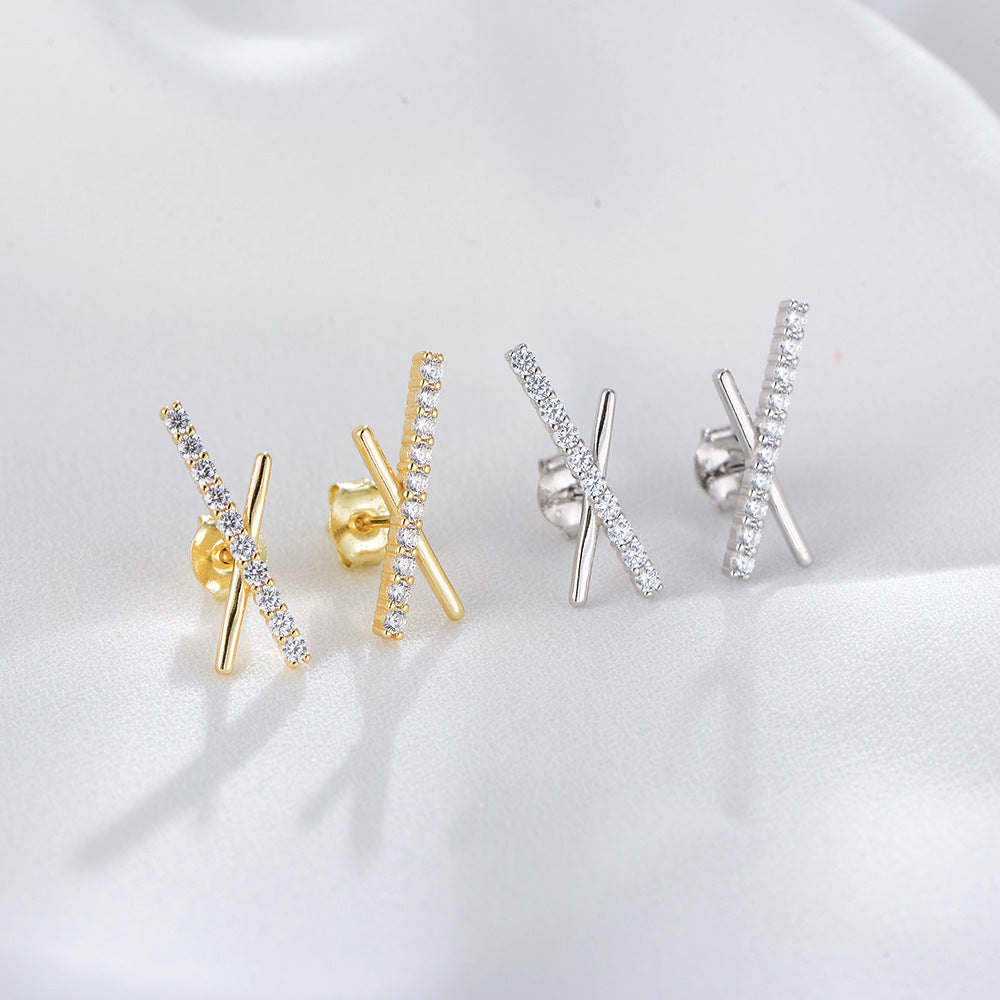 18K Vermeil X CZ Studs