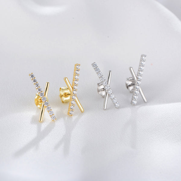 18K Vermeil X CZ Studs