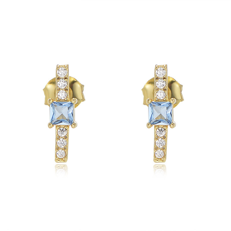 18K Vermeil Aquamarine Studs