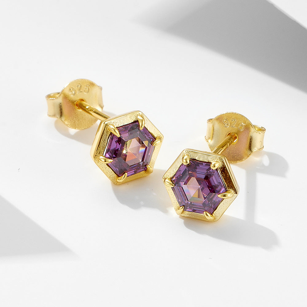 18K Vermeil Amethyst Studs