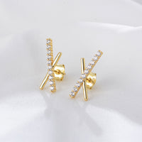 18K Vermeil X CZ Studs