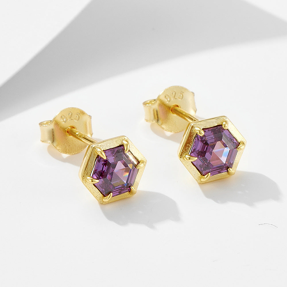 18K Vermeil Amethyst Studs