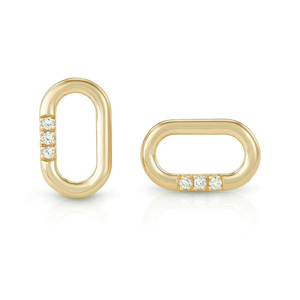 18K Vermeil Oval CZ Studs