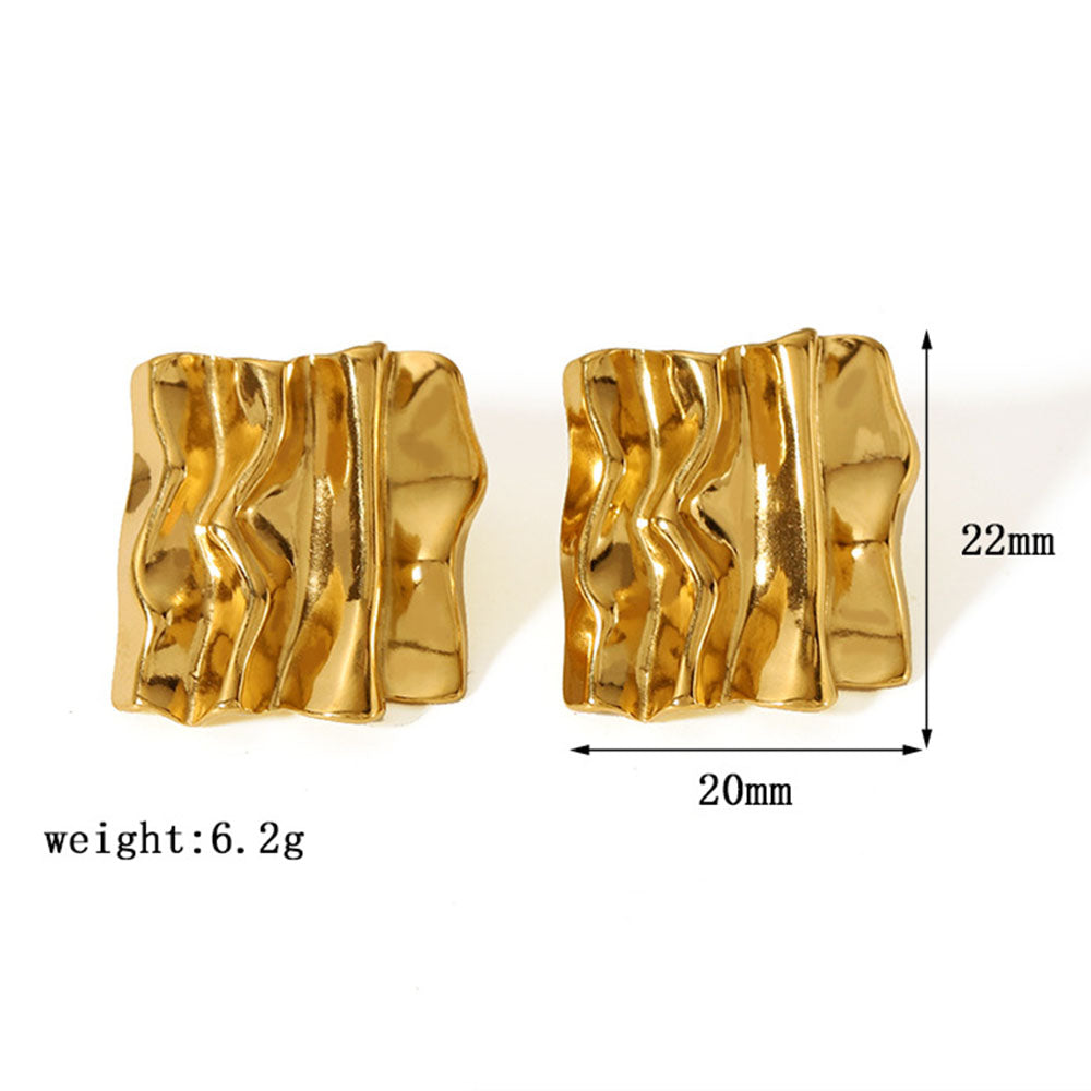 18K Irregular Square Statement Studs