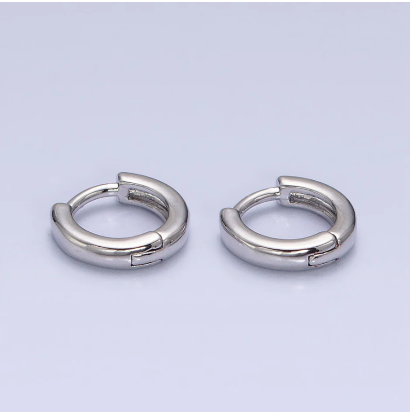 Silver 10mm Minimalist Cartilage Huggie Earrings