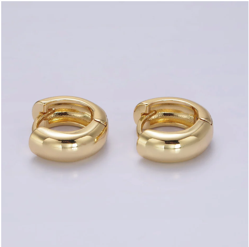 14K Gold Filled 14mm Chubby Huggie Earrings
