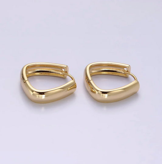14K Gold Filled 20mm Rounded Triangle Hoop Earrings