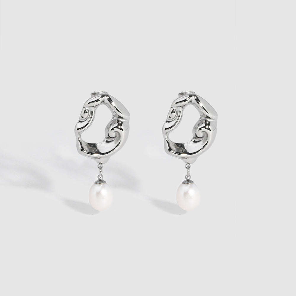 Swirl Freshwater Pearl Earrings