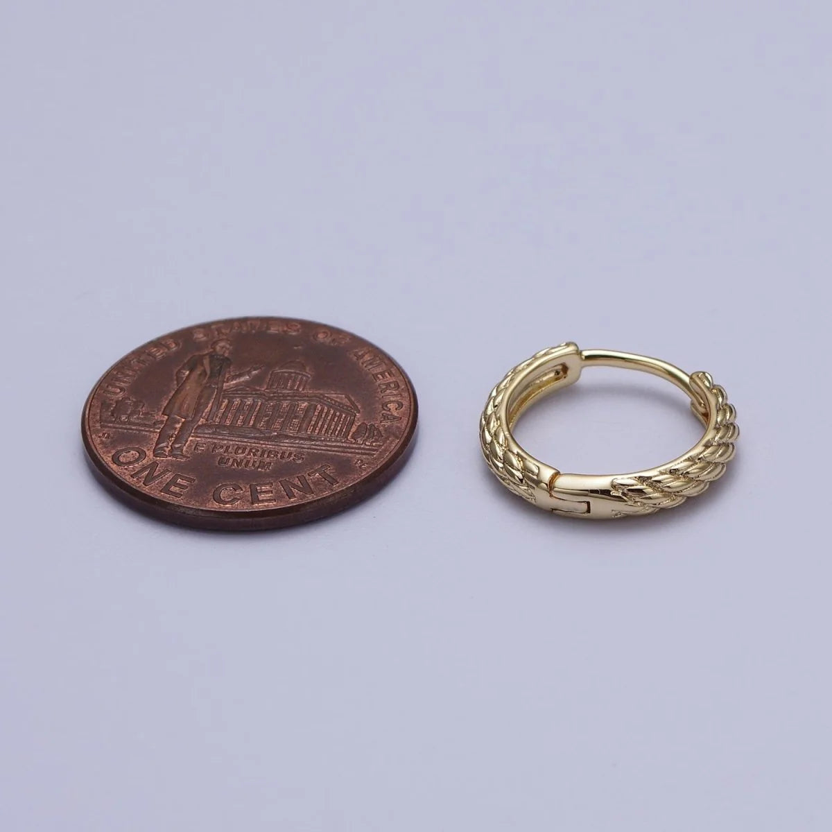14K Gold Filled Twisted Rope Huggie Hoop Earrings