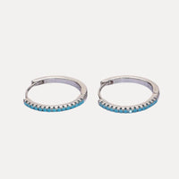 Pave Hoops in 14K Gold-Plating with Cubic Zirconia and Stone
