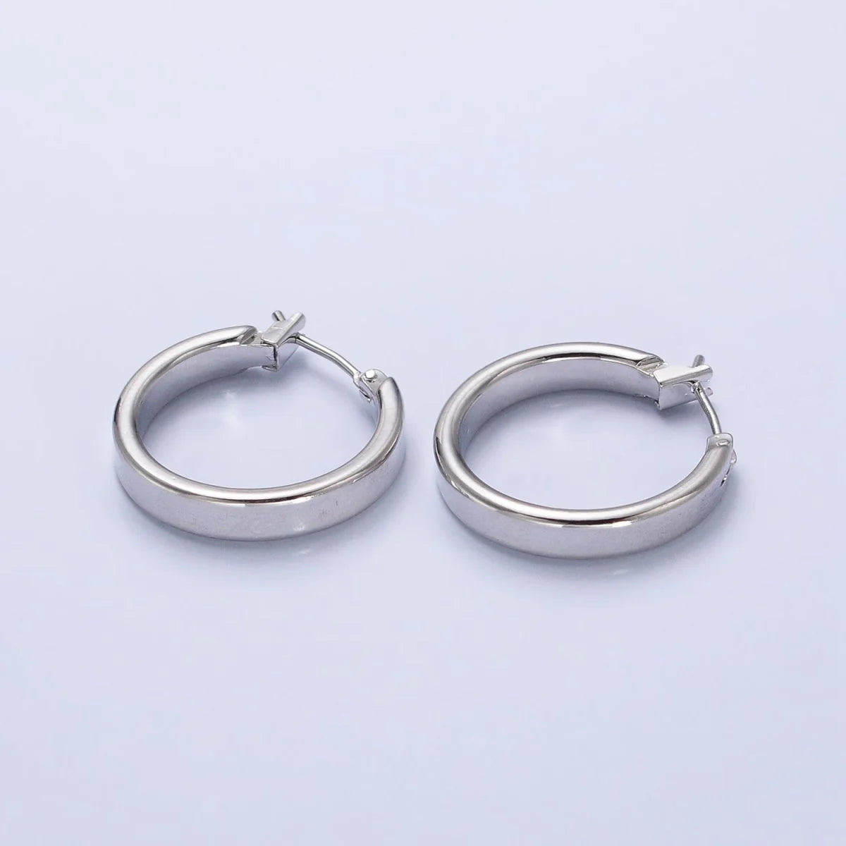 White Gold Filled Classic Chunky Tube Hoop