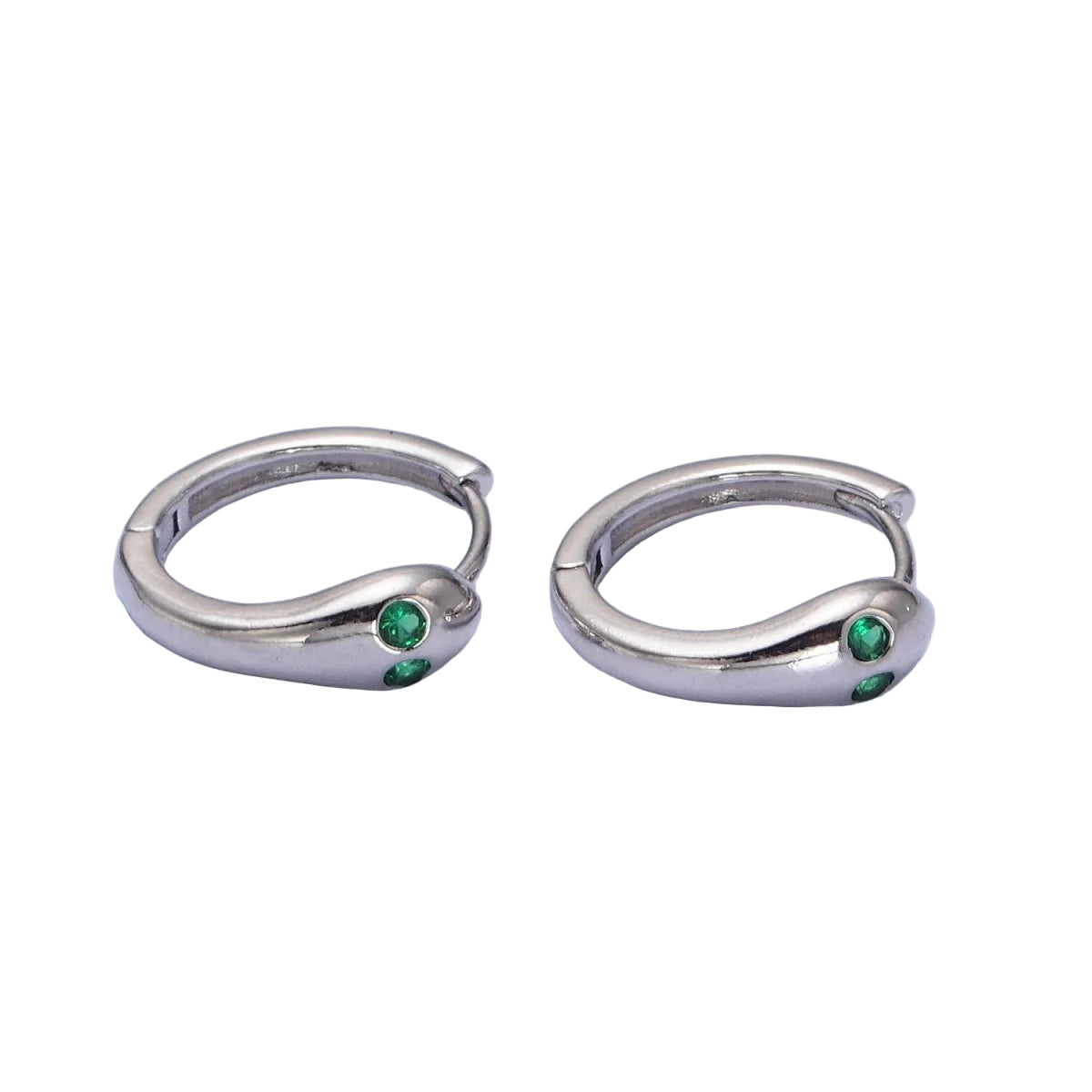 White Gold Smooth Snake Huggies
