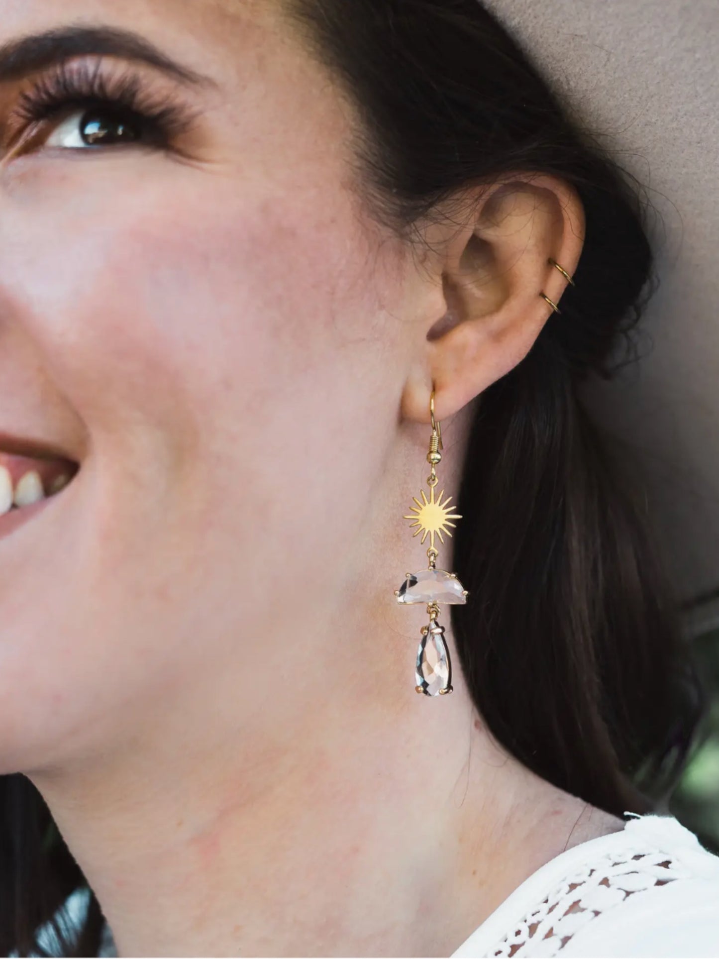 Althea Sunburst Rhinestones Earrings