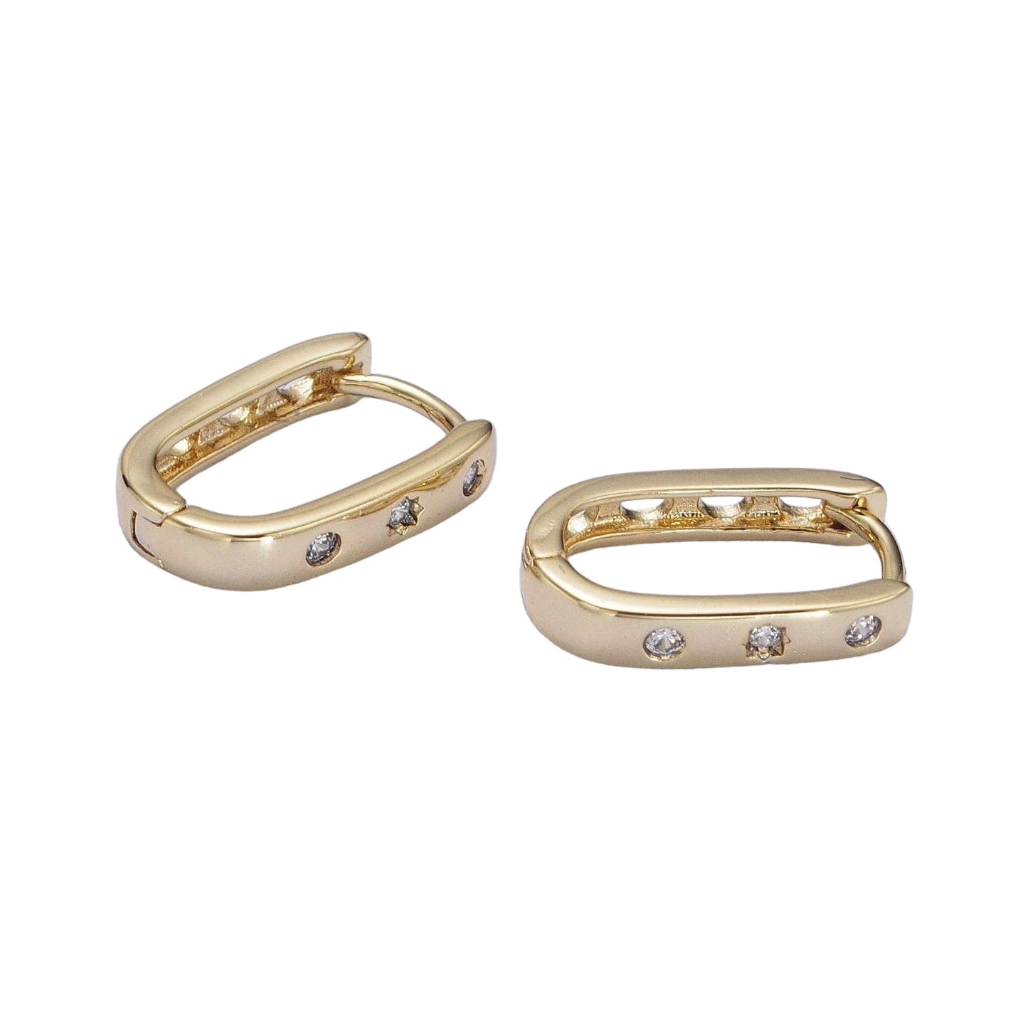 14K Gold Filled Mini Celestial Oblong Earrings