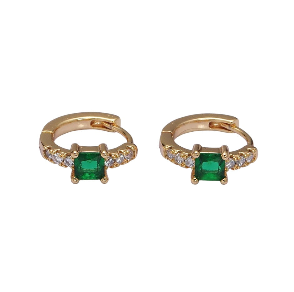 Shop our 18K Gold Filled Emerald Square Cartilage Huggie earrings at miaava.com!