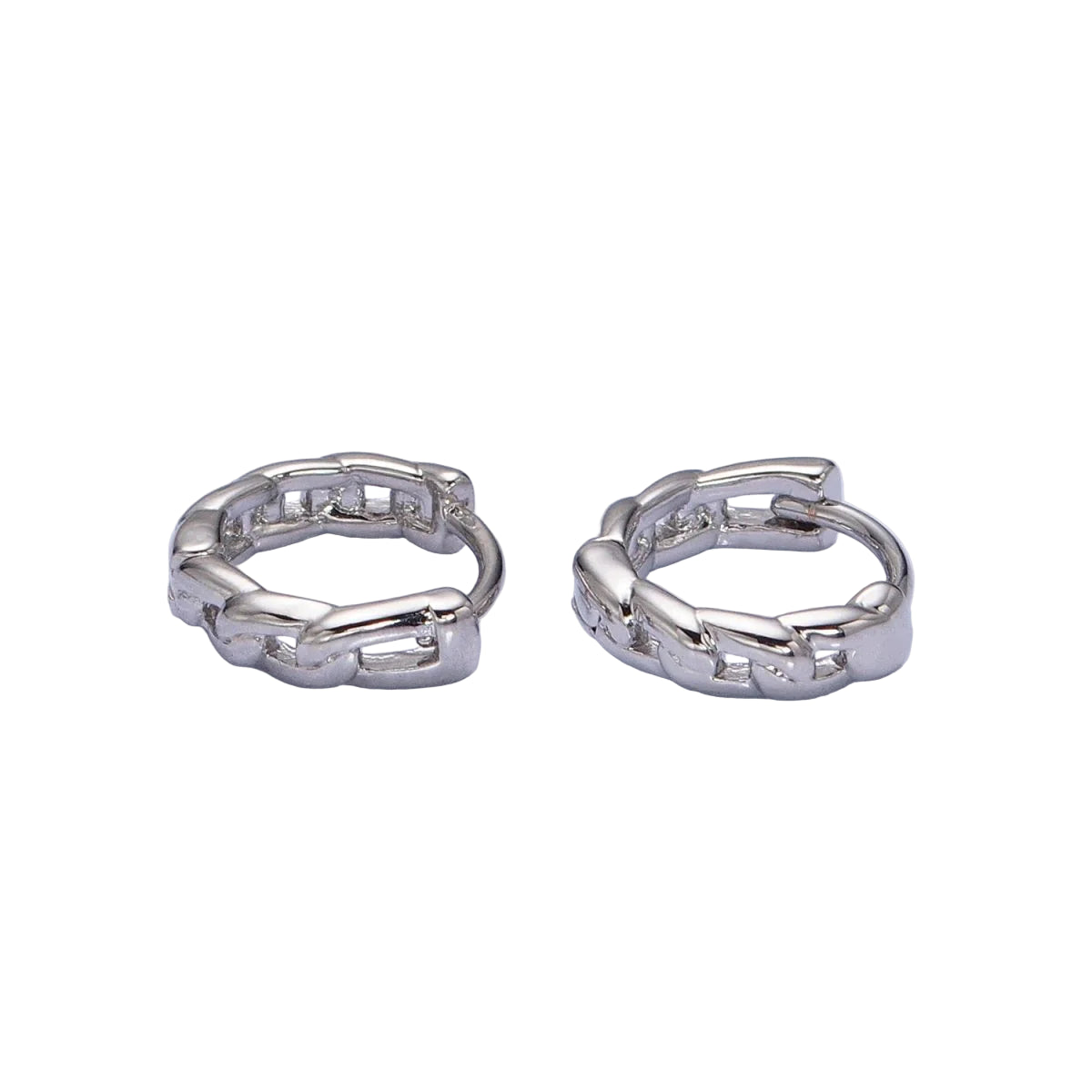 White Gold Filled Links 11mm Huggies