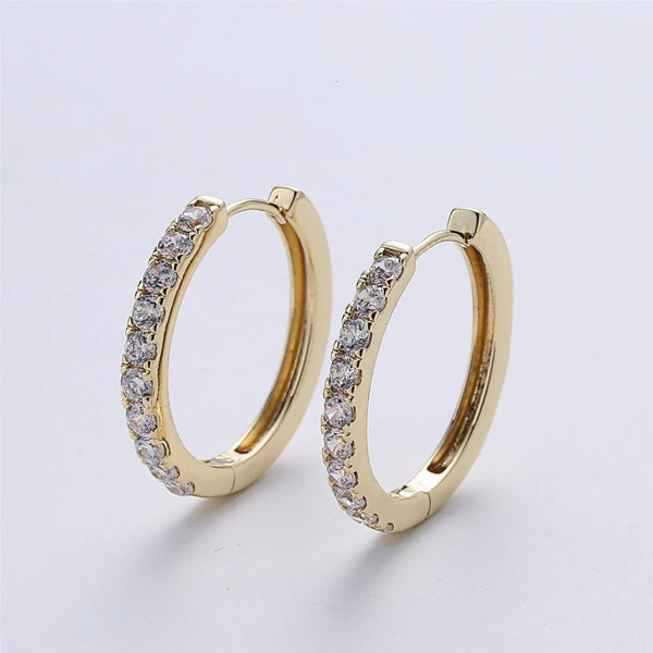 14K Gold Filled Zirconia Classic Hoops